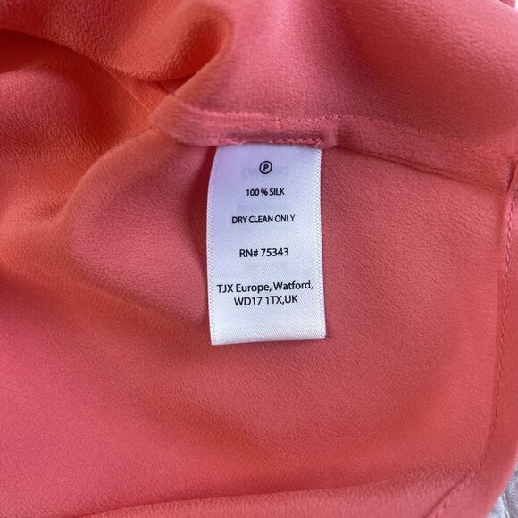 Max Studio Coral Sleeveless Button-Down Blouse Top 100% Silk Womens SZ S - Picture 4 of 7